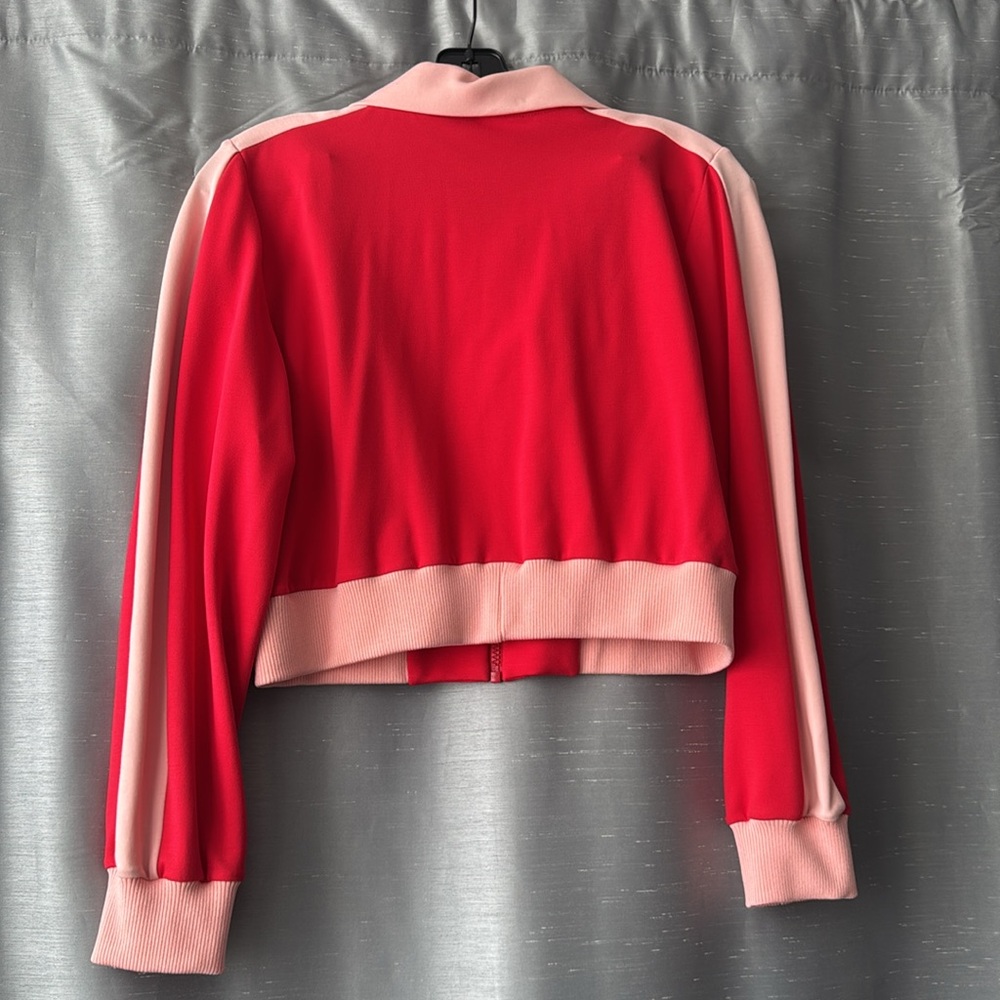 Alice + Olivia AIR Jackson Cropped Track Jacket in Red and Pink size Medium - Picture 7 of 7